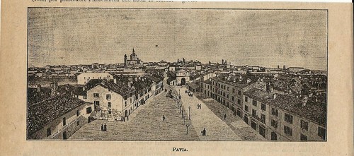 Stampa antica pavia veduta - antica,