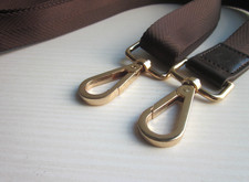 Tracolla per Borsa da Donna-Regolabile per Borsetta-Marrone e Ganci Color Oro