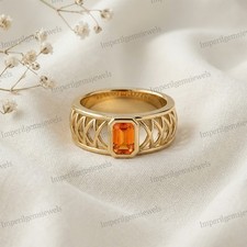 Anello citrino 6x8 mm argento