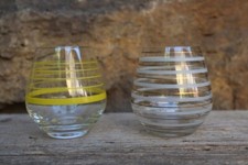 2 bicchieri liquore strisce