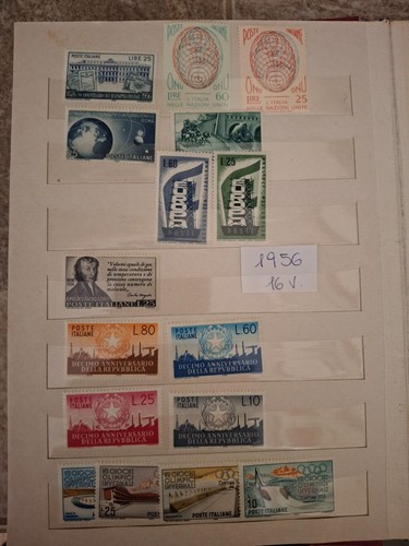1956 annata francobolli italia - annata,