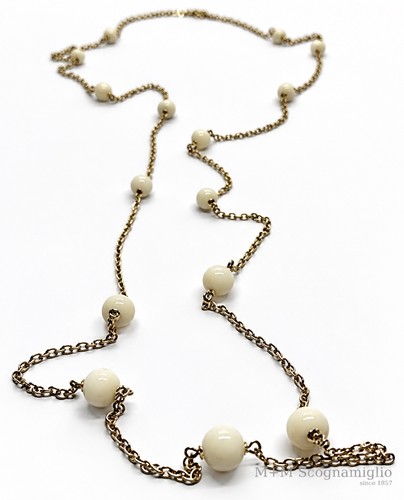 Collana lunga oro 14kt corallo - collana,