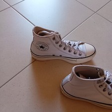 CONVERSE ALL STAR CHUCK TAYLOR  PLATFORM BIANCHE IN PELLE N. 37 BUONE CONDIZIONI