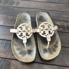 Tory Burch Miller sandali infradito medaglione marrone nuvola taglia 9