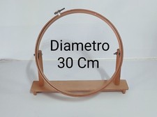 Telaio antico da ricamo in legno vintage regolabile per tessitura Diametro 30 cm