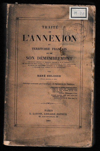 Selosse traite l - -, l'annexion