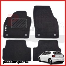 TAPPETI VOLKSWAGEN POLO DAL 2017 IN MOQUETTE CON RICAMO E 4 FISSAGGI SET 4 PEZZI