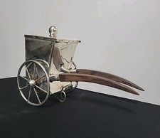 Vintage Sterling Silver Wheelbarrow Cart Box Wood Handles M.A.P Mexico D.F. 221g