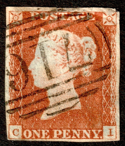 1841 one penny red - gb,