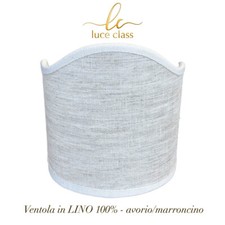 Ventolina mezzo paralume classico ventola semitonda veletta semiluna PURO LINO