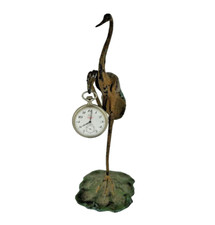 Grande e Antico Porta Orologio da tasca in bronzo patinato del 1800