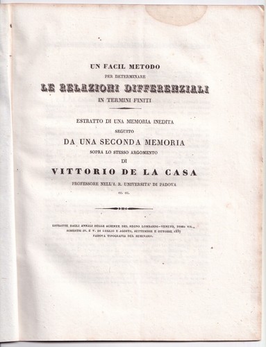 1837 padova vittorio - padova?, de