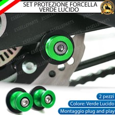 SET 2 NOTTOLINI PROTEZIONE FORCELLA IN ACCIAIO VERDE LUCIDO PER KAWASAKI Z650