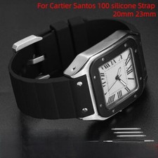 Cinturino orologio silicone adatto per orologi da polso Cartier Santos Sandoz serie 100