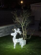 Renna Luminosa 80 cm, 200 cristalli sintetici- Bianco Freddo