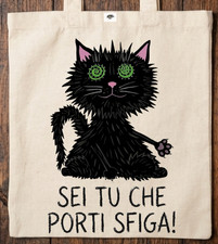 gatto nero anti sfiga borsa