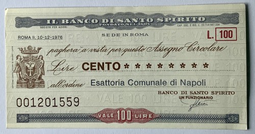 Miniassegno banco santo - il, di