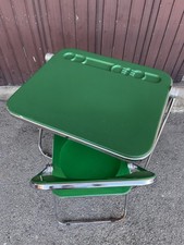 Tavolo Platone Di Anonima Castelli Con Sedia Verde ‘70
