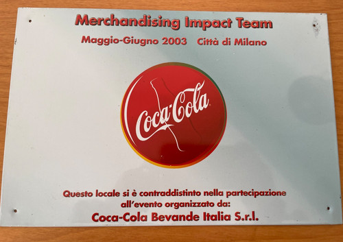 Coca cola targa metallo - cola,