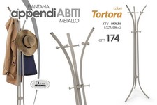 APPENDIABITI METALLO TORTORA VERTICALE ATTACCAPANNI DA TERRA PIANTANA 174*42 CM