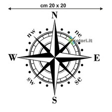 Adesivo in vinile per auto moto casco camper Rosa dei venti bussola