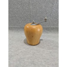 Wooden Apple Shaped Pepper Mill Grinder Wood Vintage Retro Collection