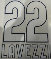 SSC NAPOLI NAMESET KIT UFFICIALE NOME+NUMERO  LAVEZZI 22 ANNO  2010/11 ufficiale