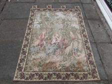Arazzo Aubusson Originale In Lana Beige Design Francese Fatto A Macchina 157X117