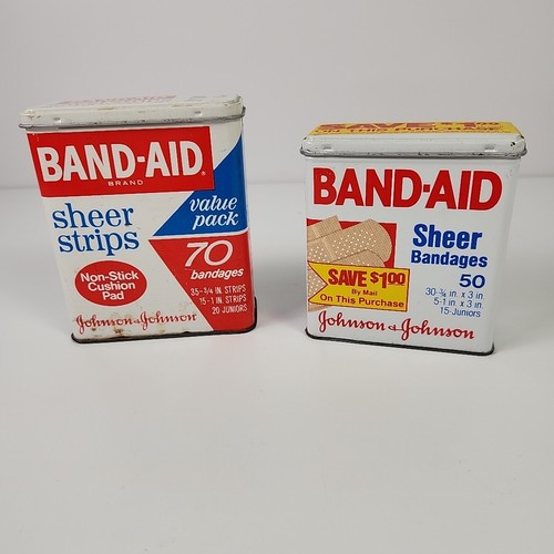Vtg band aid - vtg, tin