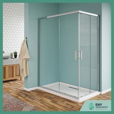 Box doccia angolare scorrevole cristallo trasparente 6 mm H190 – Finitura cromo