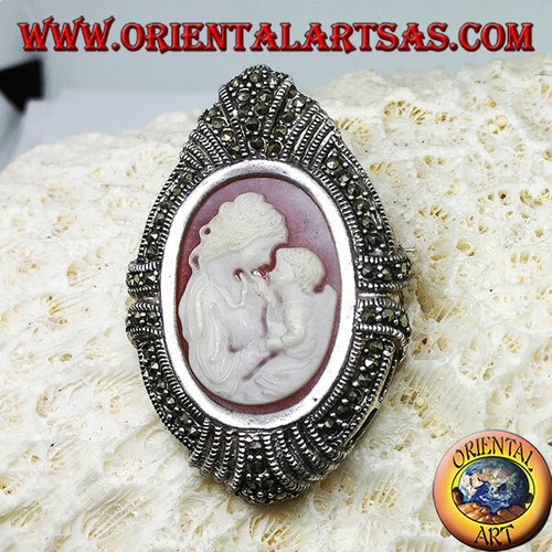 Spilla ciondolo argento con - spilla,