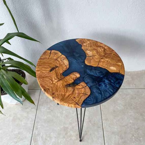Tavolino rotondo resina - tavolino,