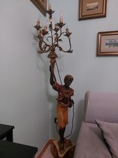 Portalampada Da Pavimento Negro Barocco