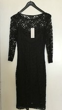 Sexy Abito Pizzo Nero Aderente