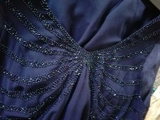 Abito da cocktail blu notte PRESENZE - Lavorazione in perline - Tg 39