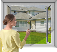 Zanzariere Adesive per Finestre, Tagliabile Alla Misura 110Cm X 130Cm, Rete per 