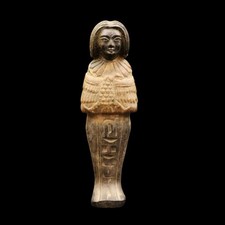 Antica statua egizia NERA pietra Ushabti Shabti statuina funeraria aldilà