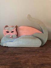 Fermaporta per gatti in legno Legnomagia vintage? Decorazione Casa Made in Italy