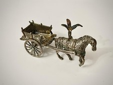 Microfusione miniatura argento 800 Carretto Siciliano policromo