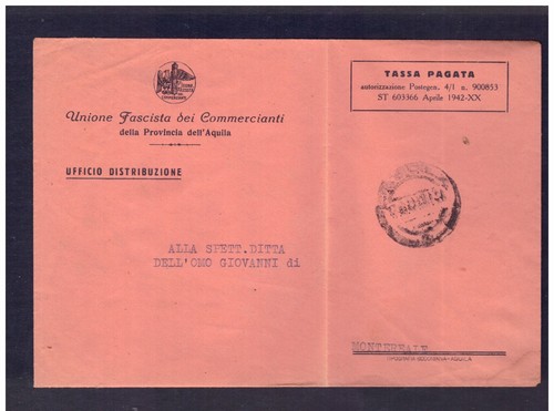 Busta unione fascista dei - fascista,