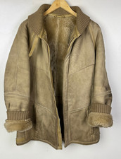 GIACCA VERA PELLE DI PECORA SHEARLING taglia XS 36" cappotto invernale uomo vintage