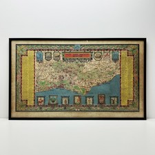 Vintage KEMP TOWN BREWERY Brighton stock pub e fuori licenza mappa colorata a mano