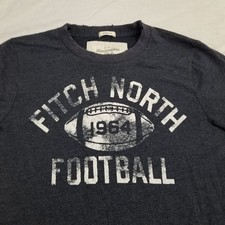 Abercrombie Muscle T Shirt Uomo Grande Grigio Calcio Logo Vintage Y2K Preppy