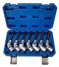 Set 7 chiavi snodate a bussola esagonali attacco 1/2" con snodo H5 6 7 8 9 10 12