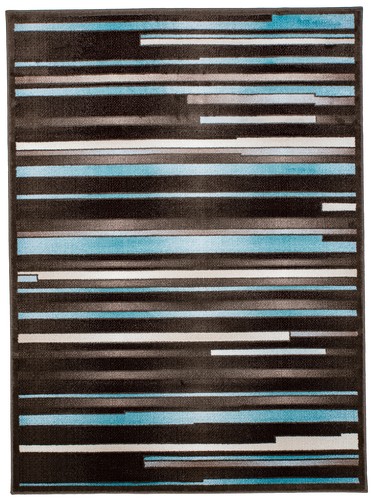 Tappeto moderno blu - , marrone