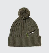 Uniqlo Anya Hindmarch Berretto Termico Heattech a Coste - Verde Oliva - Nuovo