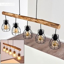 Lampada a sospensione nero/legno pranzo soggiorno camera da letto stanza illuminazione