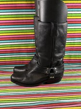 Stivali da equitazione vintage donna Johnny Bull cowboy western cowgirl biker pelle 6,5
