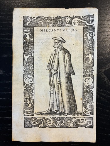 1590 mercante greco - mercante, xilografia