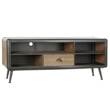Porta Tv industrial abete ferro cm140x45H45 Mobili stile vintage legno naturale